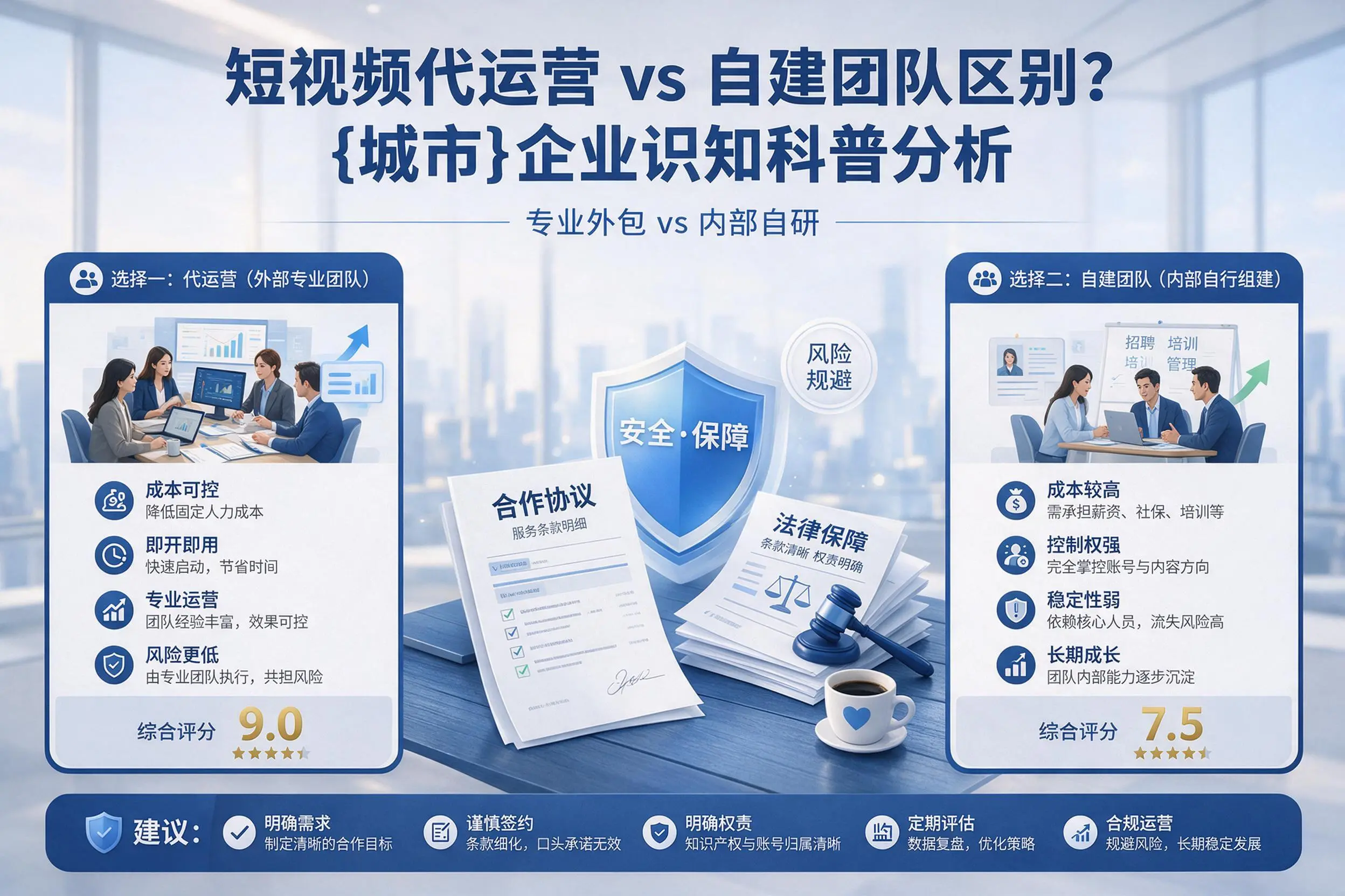 短视频代运营与自建团队区别？威海企业认知科普分析