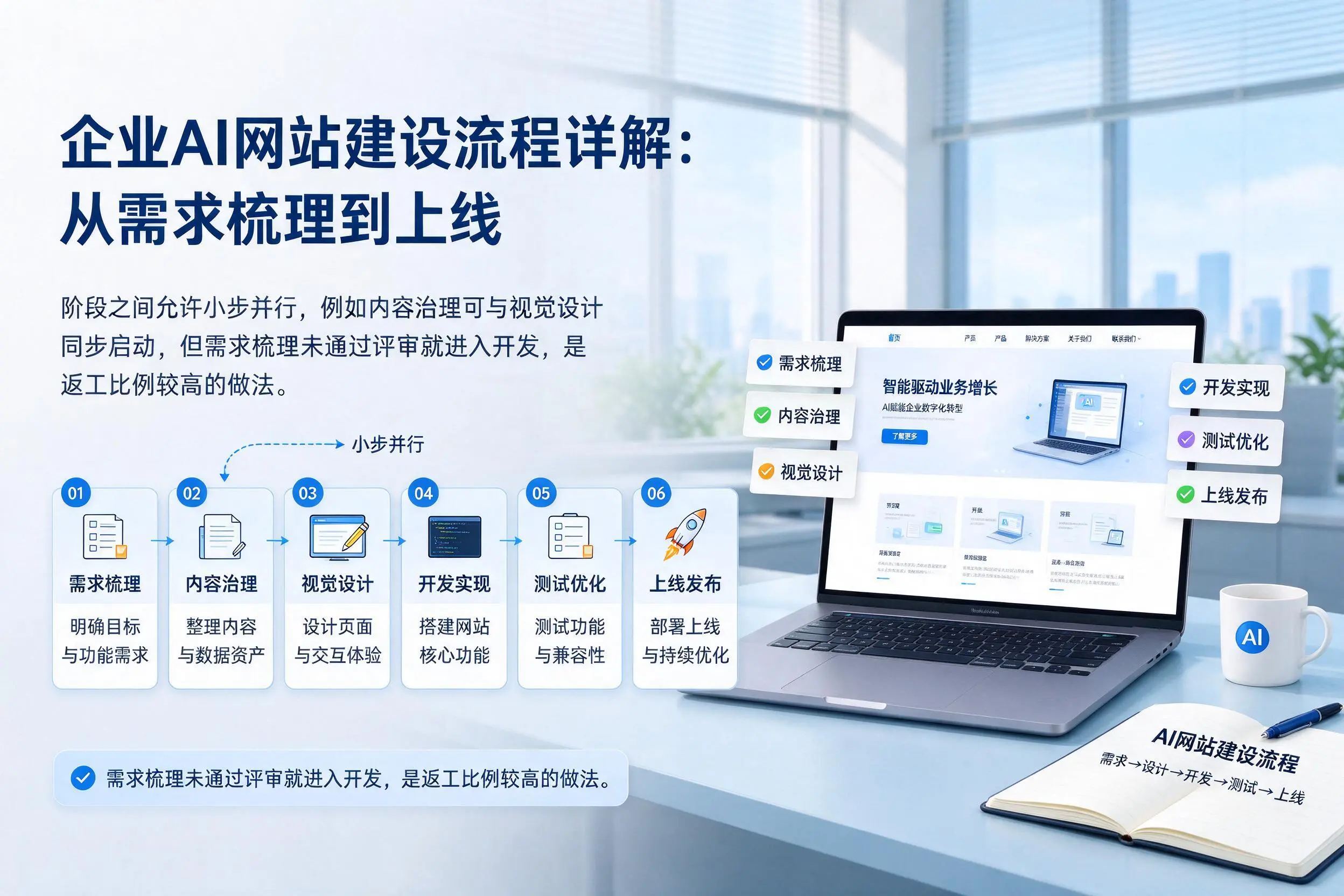 威海企业AI网站建设流程详解:从需求梳理到上线